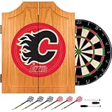 NHL Calgary Flames Dart Cabinet includes Darts and Board