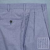 Pleated Cotton Seersucker Trousers