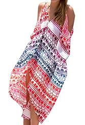 V-neck Spring Summer Winter Chiffon/Polyester/Spandex Checkered Print  Dress