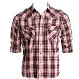 Soul Cal LS Stewart Check Shirt - Dark red - Mens