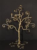 Gold Hand Made Jewelry Display Tree Stand Necklace Holder Rack