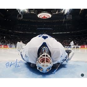 ED BELFOUR Toronto Maple Leafs SIGNED 16x20 NETCAM Photo