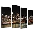 Quadro su tela New York 130 x 80 cm 4 tele modello nr XXL 6008. I quadri sono montati su telai di vero legno. Stampa artistica intelaiata e pronta da appendere