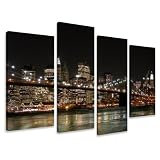Visario 6008 Bild auf Leinwand New York USA, 130 x 80 cm, 4 Teile