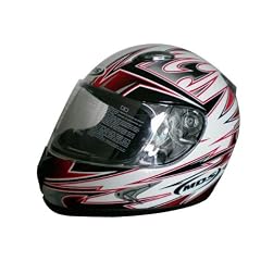 Kinder Motorradhelm rot/wei� MDS + Sturmhaube