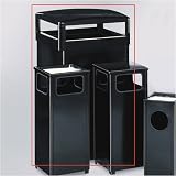 Howard Standard 48 gallon Steel Hinged Top Black Waste Receptacle R48HT-SBKPL