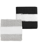 Striped Cotton Terry Cloth Moisture Wicking Wrist Band