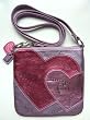 Coach Sweet Heart Jewel Metallic Leather Swingpack Crossbody Messenger Bag Purse Pink Multi