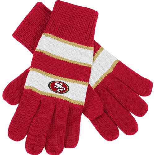 Reebok San Francisco 49ers Women's Striped Gloves One Size Fits Most