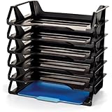 Officemate OIC Achieva Side Load Letter Tray, Recycled, Black, 6 Pack (26212)