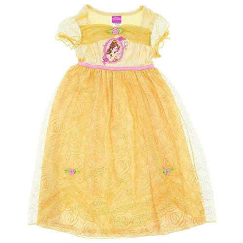 Disney Princess Little Girls Belle Yellow Fantasy Nightgown 6