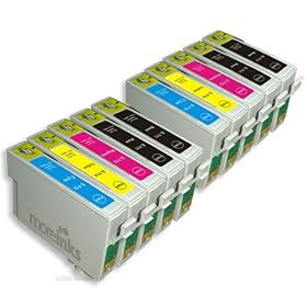 T0715 - 10 Cartouches d'encre Compatibles - Cyan / Magenta / Jaune / Noir pour Epson Stylus SX218 SX515W SX510W SX115 SX200 SX400 SX105 SX415 SX215 SX205 SX410 SX600FW SX100 SX405 SX110 S21 SX210 SX610FW S20 Wifi DX7450 DX8400 DX4400 DX4450 DX8450 DX6000 DX4050 D120 DX5000 DX7400 DX9400F D92 DX4000 DX5050 DX6050 & Range Network D78 DX7000F DX6050EN DX8000 BX300f BX310FN BX610FW BX600FW B40W Office BX510