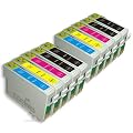 T0715 - 10 Cartouches d'encre Compatibles - Cyan / Magenta / Jaune / Noir pour Epson Stylus SX218 SX515W SX510W SX115 SX200 SX400 SX105 SX415 SX215 SX205 SX410 SX600FW SX100 SX405 SX110 S21 SX210 SX610FW S20 Wifi DX7450 DX8400 DX4400 DX4450 DX8450 DX6000 DX4050 D120 DX5000 DX7400 DX9400F D92 DX4000 DX5050 DX6050 & Range Network D78 DX7000F DX6050EN DX8000 BX300f BX310FN BX610FW BX600FW B40W Office BX510