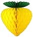 3-pack 10 Inch Hanging Honeycomb Tissue Paper Strawberry Fruit Decoration, Yellow with Green Leaves