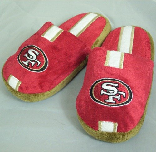 San Francisco 49ers Youth Team Stripe Plush Slippers