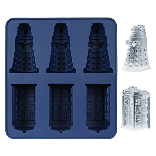 Freshlove Doctor Who Silicone Ice Cube Tray and Chocolate,candy,cookies Mold Maker - Tardis and Daleks