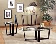 Black Metal End Table with Glass Top