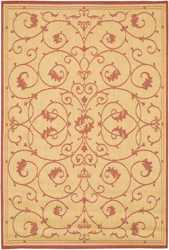 Couristan 1583/1112 Recife Veranda 8-Feet 6-Inch by 13-Feet Rug, Natural and Terra Cotta