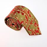 Red Patterned Woven Silk Tie Gift Box Set Red Gift Items T8185