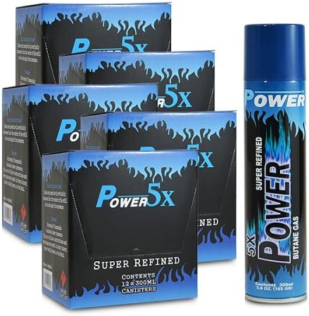 60 cans (5 cases) of Power 5x 300ml Super Refined Butane Fuel