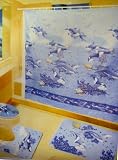 Seaworld Bath Décor - 6pcs Blue Whales Bathroom Set