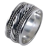 Braid & Twist - Silver Band Sterling Silver Ring - Size 7