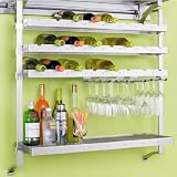 pegRAIL 36' Wine Bar Set, 36' W x 12' D x 38' H, Polished Chrome