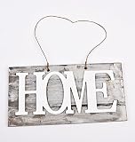 Schild Home Dekoration Holz 16x35cm grau Natur Landhaus Country