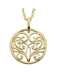 14K Yellow Gold Pendant with Chain -- LIFETIME WARRANTY