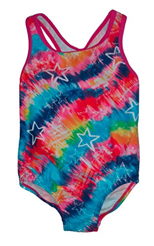 Speedo Big Girls' Tie Dye Stars Racerback One Piece Swimsuit