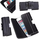 Apple New iPhone 5 Genuine Leather Holster Case - i-Blason Premium Leather Pouch for iPhone 5 5G 4G LTE AT&T / Verizon / Sprint CDMA GSM Version - Black