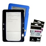 Black + Blue Color (2 Packs) Amazon Kindle 2 E-Book Reader Silicone Rubber Skin Case + 2 Packs Kindle2 Anti Scratch LCD Screen Protectors