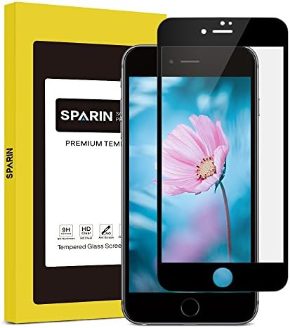 SPARIN iPhone 7 Plus Screen Protector, Tempered Glass [Edge to Edge] Screen Protector for iPhone 7 Plus with [9H Hardness] [Full Coverage] [Ultra Clear] [2.5D Round Edge] [Black]