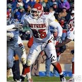 L.J. Smith Autographed Rutgers Scarlet Knights (White Jersey) 8x10 Photo