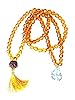 Yoga Gift- Brown Crystal Beads Prayer Mala Meditation Japamala Om Pendant Necklace