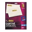 Avery Consumer Products Products - Ink Jet Gold Foil Labels, Mail, 3/4"x2-1/4", 300/PK - Sold as 1 PK - Create stylish foil address labels with your inkjet printer. The foil has a glossy finish that provides brilliant color and sharp text quality, plus exceptional photo reproduction. Ideal for special messages, announcements, invitations, gift tags and any special occasion. Avery offers many easy-to-use templates for Microsoft Word and other popular software programs.