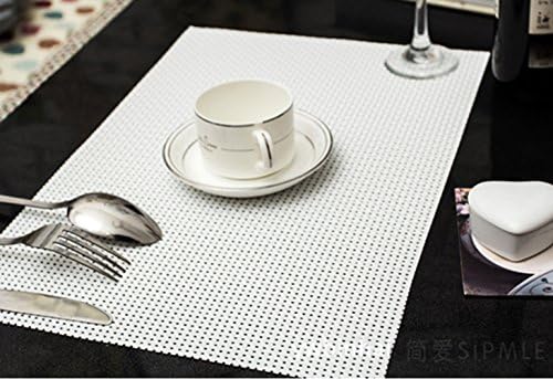 Priors™ Pvc Heat Insulation Cross Weave Vinyl Placemat, Set of 4 (white)