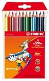 Stabilo 203/12-01 Dreikant-Farbstift Trio dick Dreikant-Farbstift Trio dick, 4,2 mm, Kunststoffetui mit 12 Stiften - Stabilo