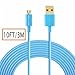 Hi-mobiler®Blue Hi-Speed 10ft/3M USB2.0 A Male to Micro B Cable with Gold-Plated Connectors for Samsung LG HTC and Other Tablet Smartphone (2015 edition)