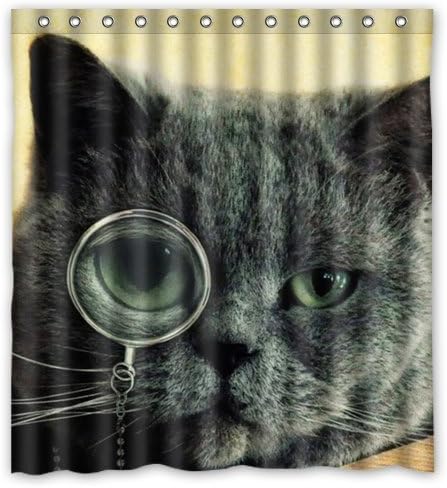 My favorite Stylish Living Elegant Funny Knowledgable Cat Smart Sunglasses Cat Art Bathroom Shower Curtain Liner for Home with Hook 66inhes x 72inhes