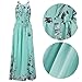 Ensnovo Womens Bohemia Floral Chiffon Long Dress Summer Beach Maxi Dress