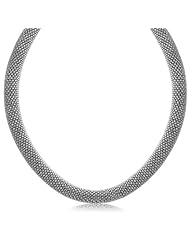 Sterling Silver Rhodium Plated Popcorn Design Necklace
