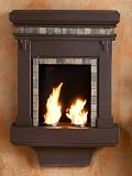 Wall Mount Fireplace Craft Cottage Brown Painted Finish Faux Slate Trim