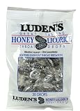 Ludens Cough Drops, Honey Licorice, 30 Drops/Bag, 12 Ea