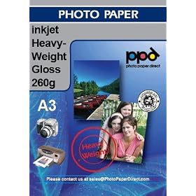A3 Inkjet Photo Glossy Paper - Heavyweight Premium - 260gsm x 100 Sheets