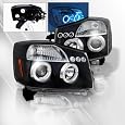 Nissan Titan 04 05 06 07 Projector Headlights /w Halo/Angel-Eyes ~ pair set (Black)