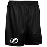 NHL Tampa Bay Lightning Black Team Applique Mesh Shorts (Large)