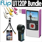 Flip Video U1120P Ultra Series 2nd Generation 120 Minute Digital Camcorder in Pink + Accessory Kit