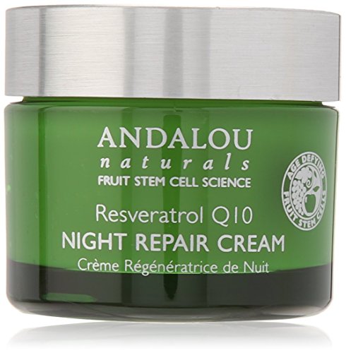 Andalou Naturals Resveratrol Q10 Night Repair Cream, 1.7 Ounce