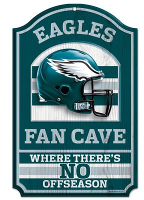NFL Philadelphia Eagles 11-by-17 inch Fan Cave No Offseason Wood Sign